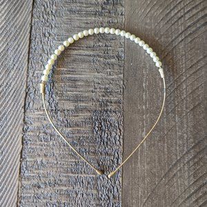 Vintage Baby Girl Pearl and Gold Headband
